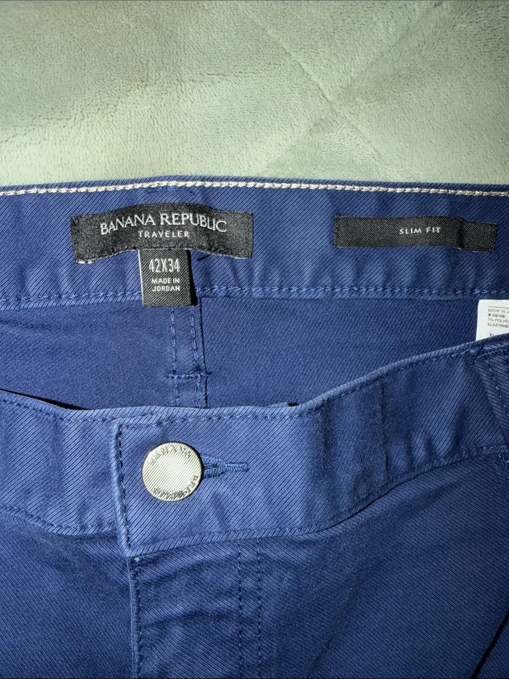 Banana Republic Men's Traveler Chinos - Royal Blue (42x34, Slim Fit)